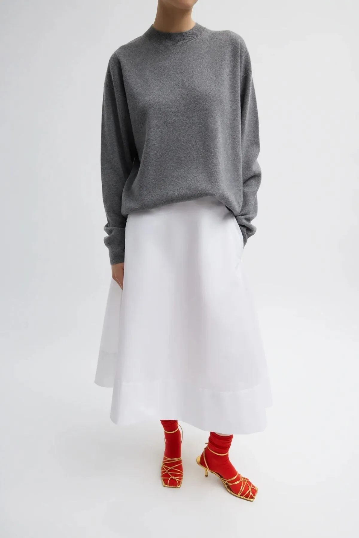 Womens Tibi Tibi Eco Nylon Circle Skirt - White