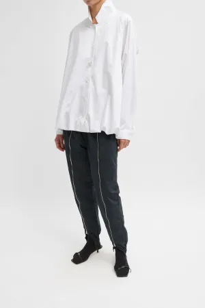 Womens Tibi Tibi Eco Poplin Bubble Hem Shirt Jacket - White