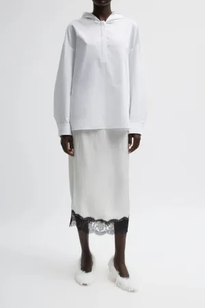 Womens Tibi Tibi Eco Poplin Hooded Shirt - White