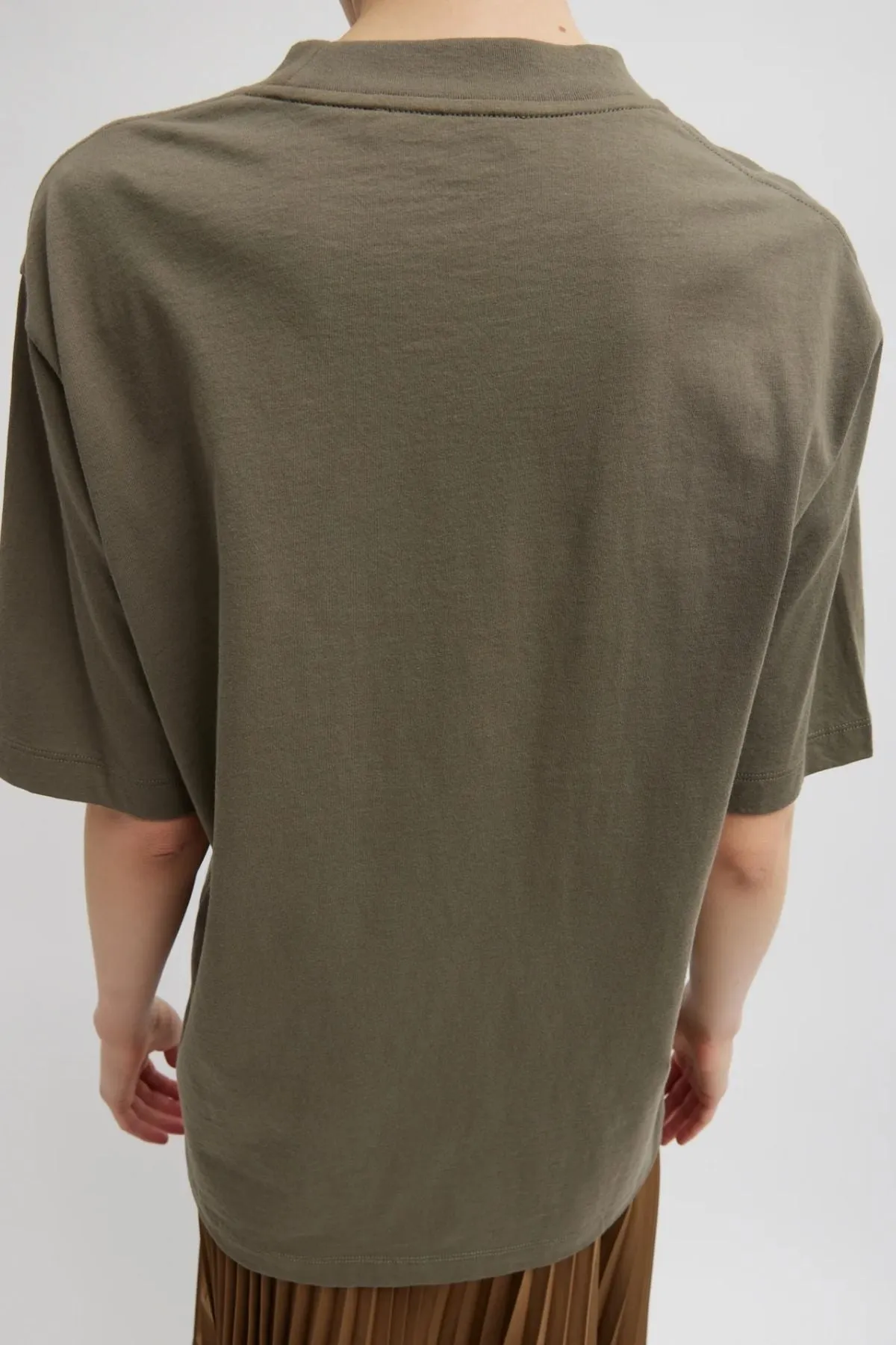 Womens Tibi Tibi Mock Neck Unisex T - Dune