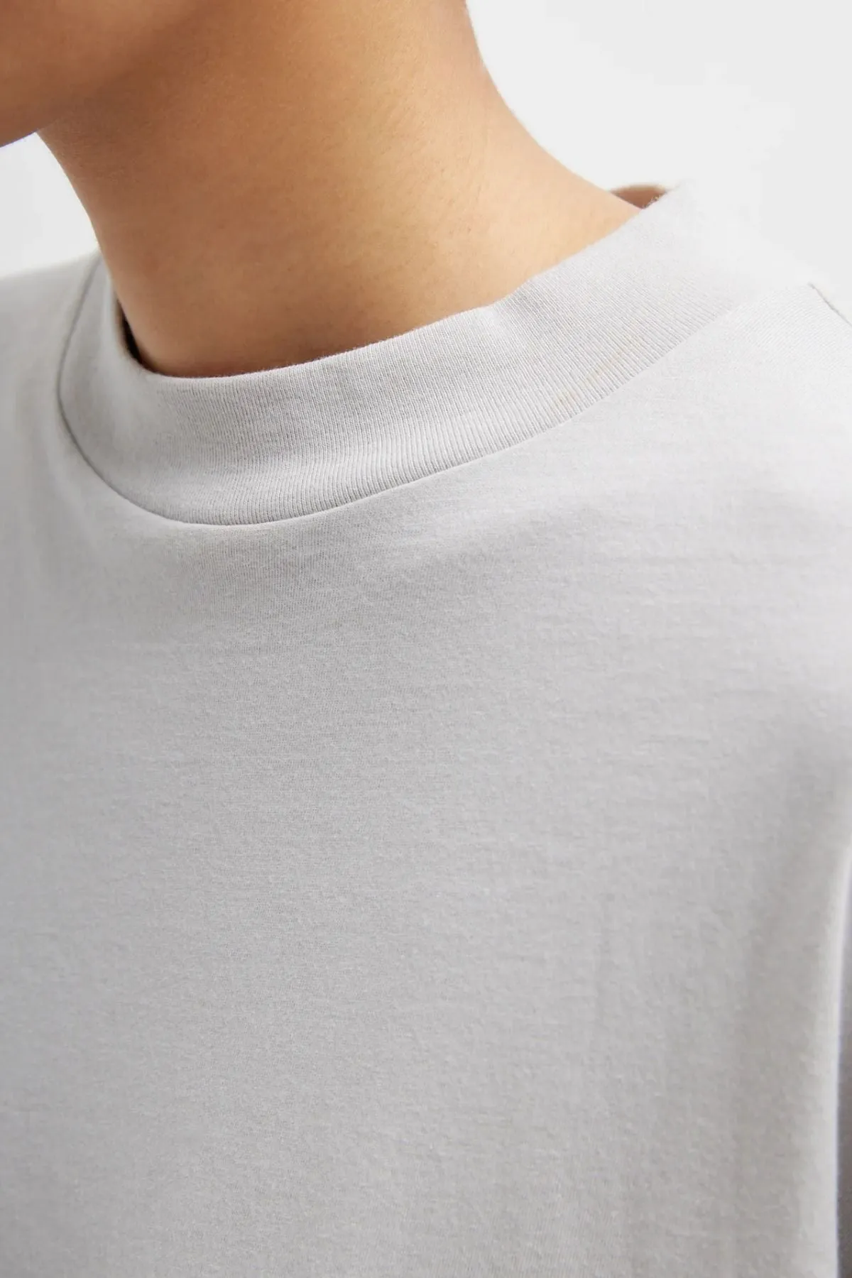 Womens Tibi Tibi Mock Neck Unisex T-Shirt - Greystone