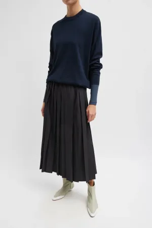 Womens Tibi Tibi Nylon Pleated Pull On Skirt - Black