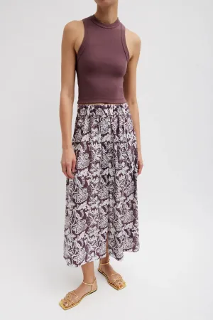 Womens Tibi Tibi Ribbed T Cropped Tank - Cinnamon