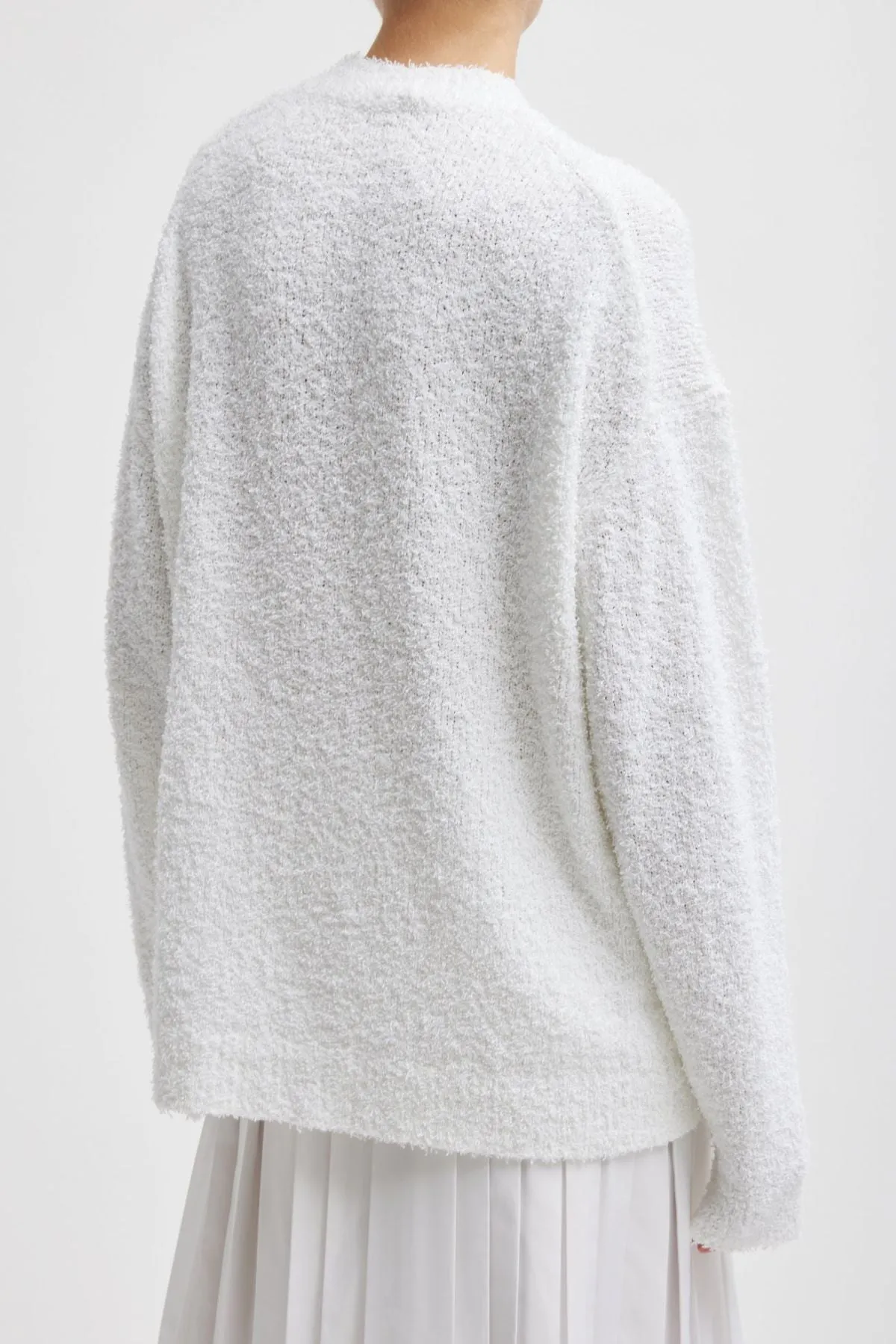 Womens Tibi Tibi Serviette Crewneck Easy Pullover - Optic White