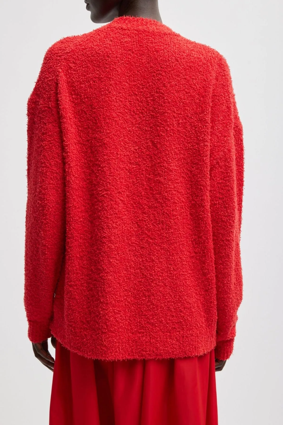 Womens Tibi Tibi Serviette Crewneck Easy Pullover - Red