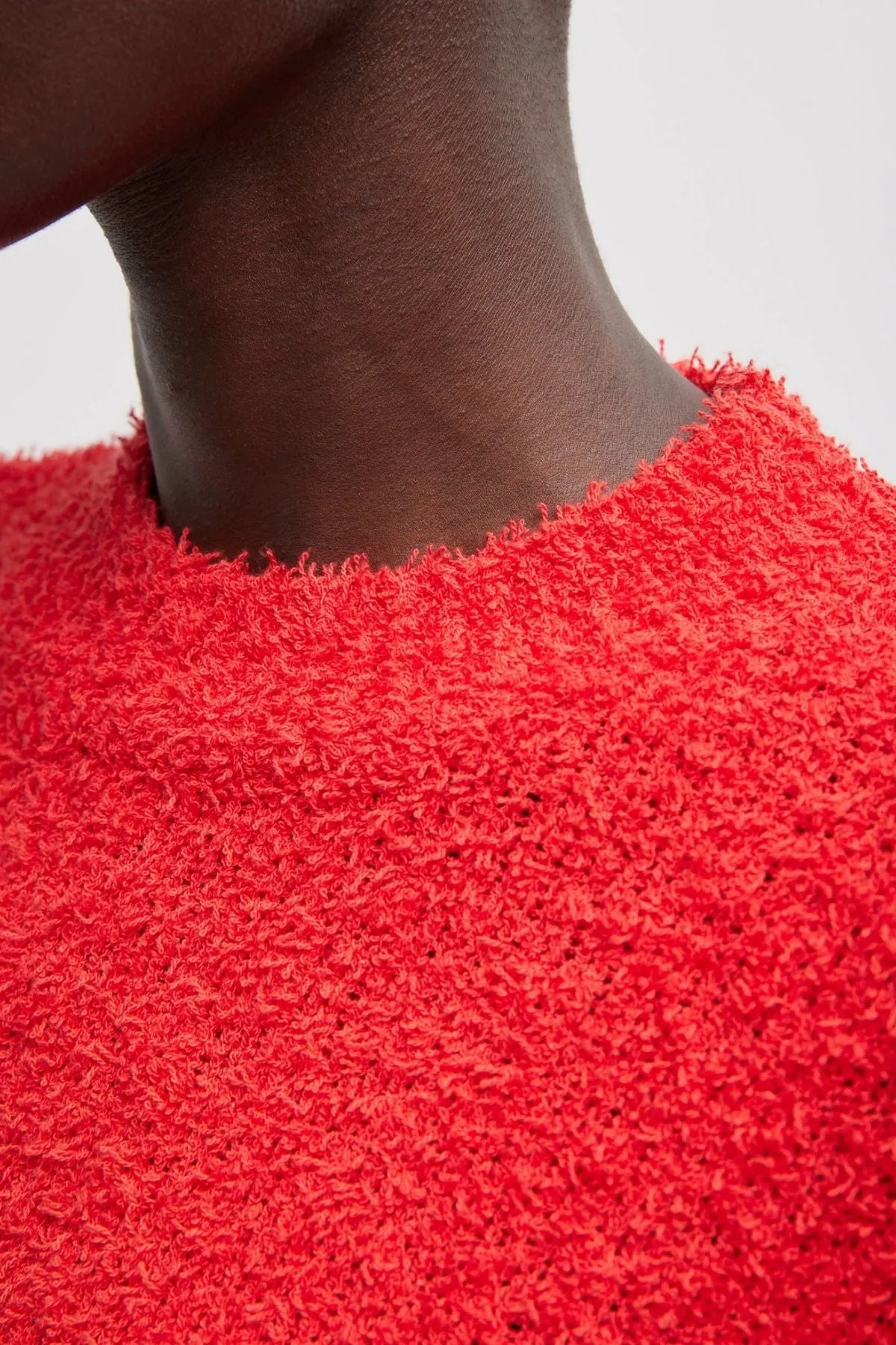 Womens Tibi Tibi Serviette Crewneck Easy Pullover - Red