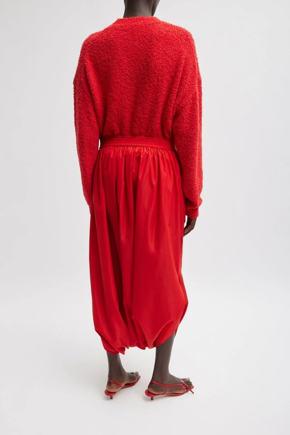 Womens Tibi Tibi Serviette Crewneck Easy Pullover - Red