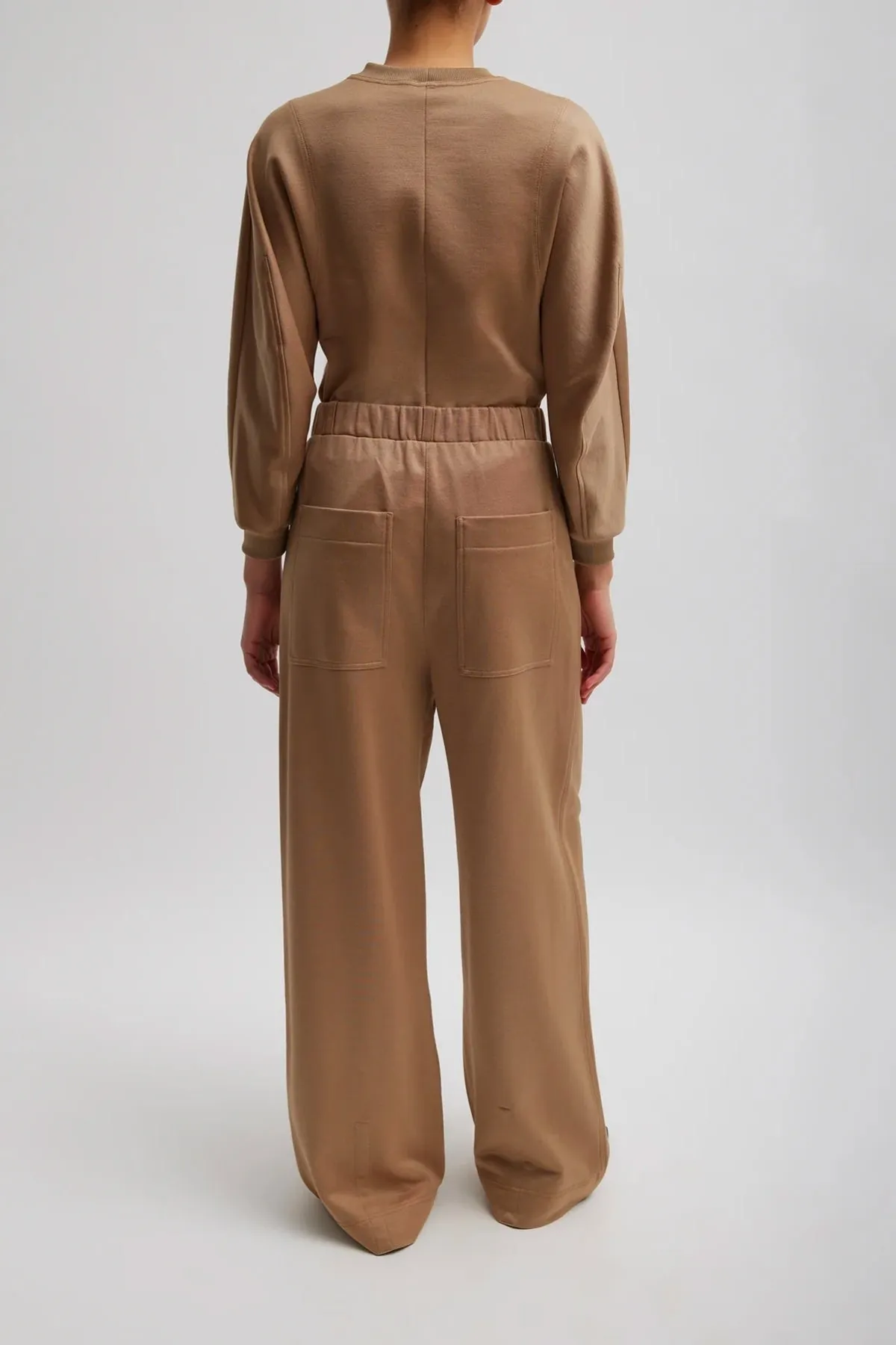 Womens Tibi Tibi Silk Terry Pleated Pull On Pant - Granola