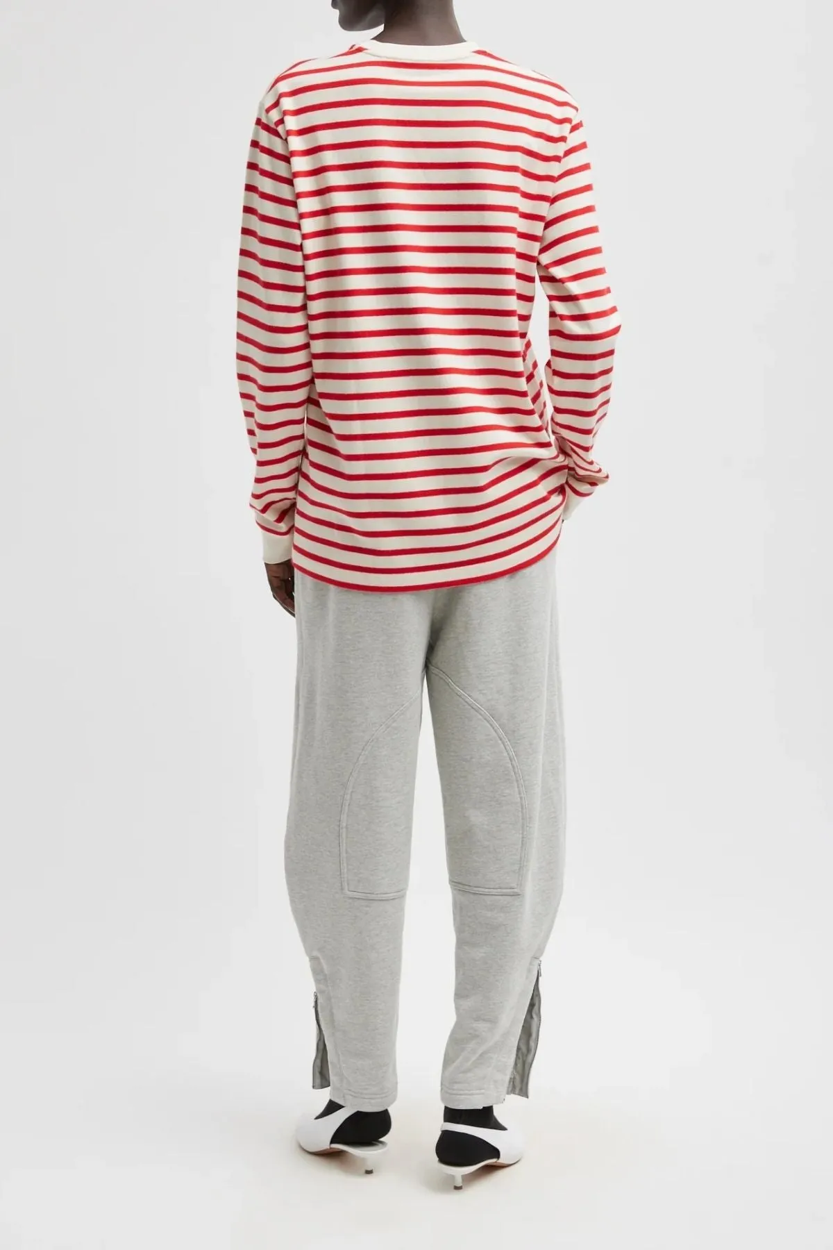 Womens Tibi Tibi Striped Perfect Unisex Long Sleeve T - Red