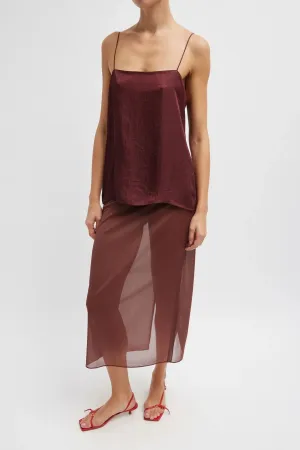 Womens Tibi Tibi The Slip Cami - Port Wine