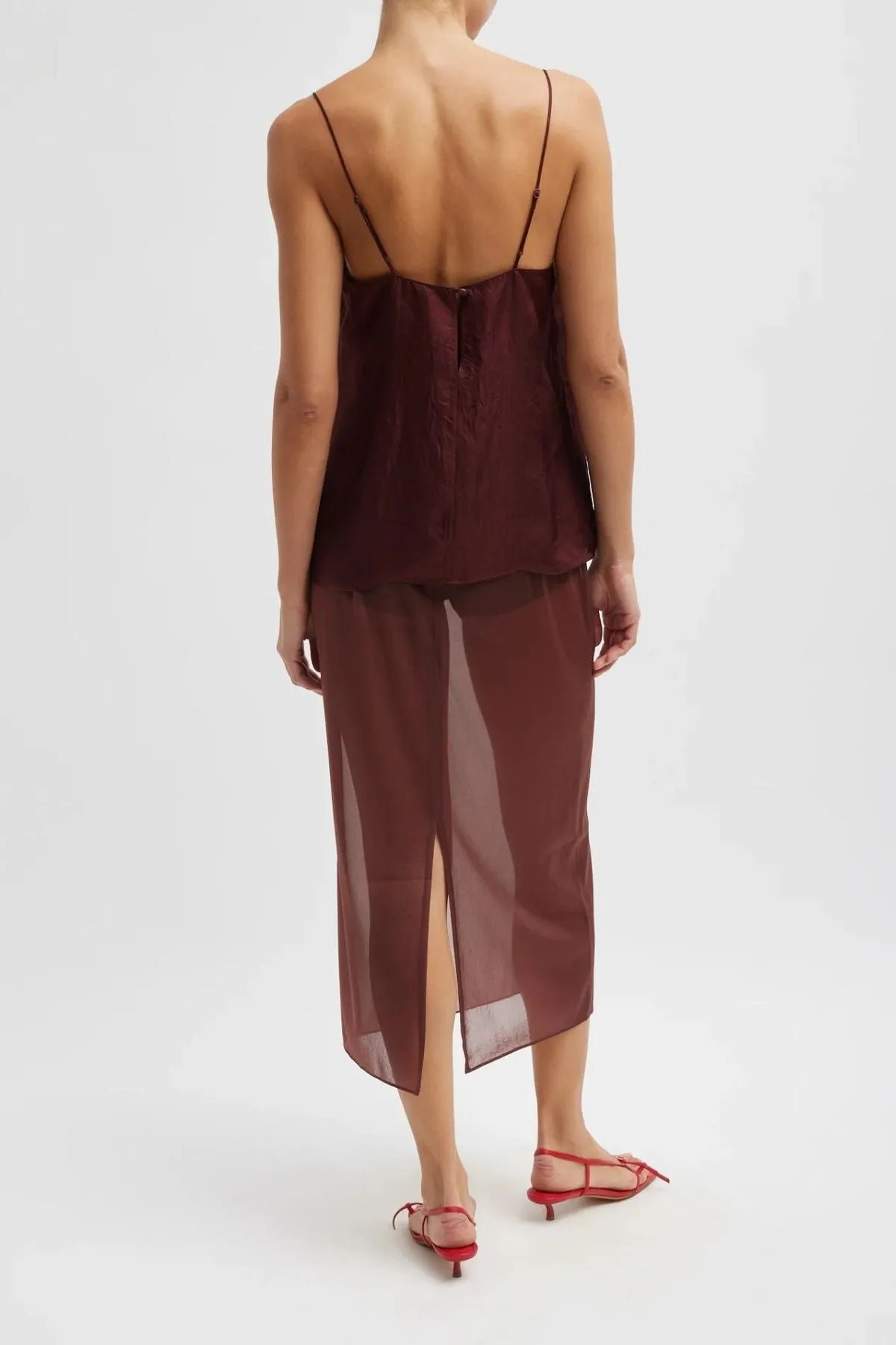 Womens Tibi Tibi The Slip Cami - Port Wine