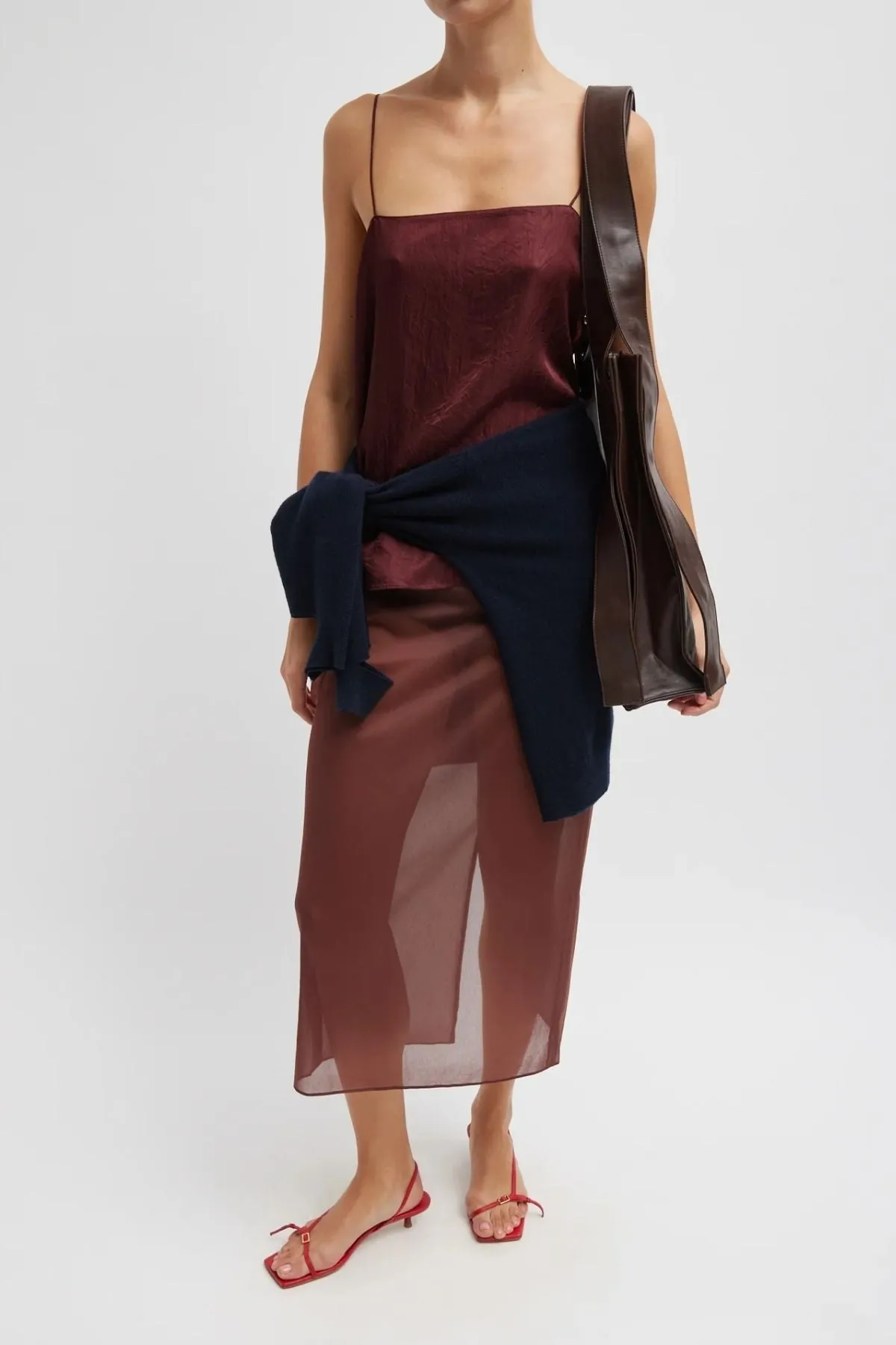 Womens Tibi Tibi The Slip Cami - Port Wine