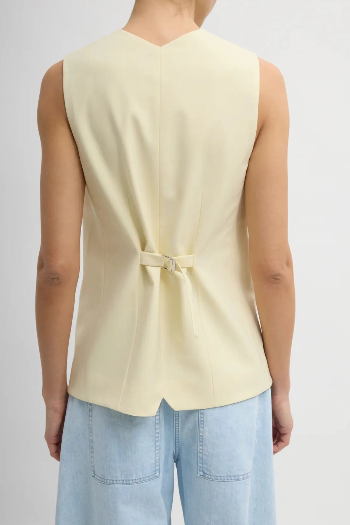 Womens Tibi Tibi Tropical Wool Easy Vest - Ivory
