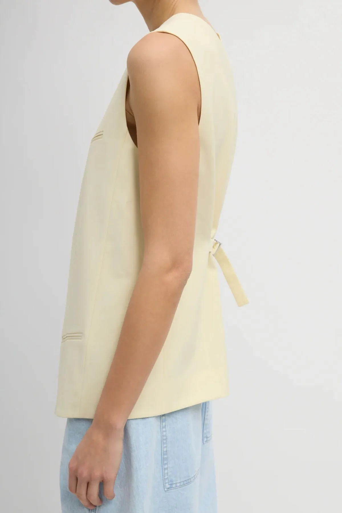 Womens Tibi Tibi Tropical Wool Easy Vest - Ivory