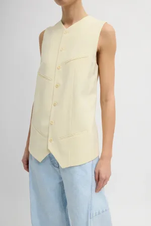 Womens Tibi Tibi Tropical Wool Easy Vest - Ivory