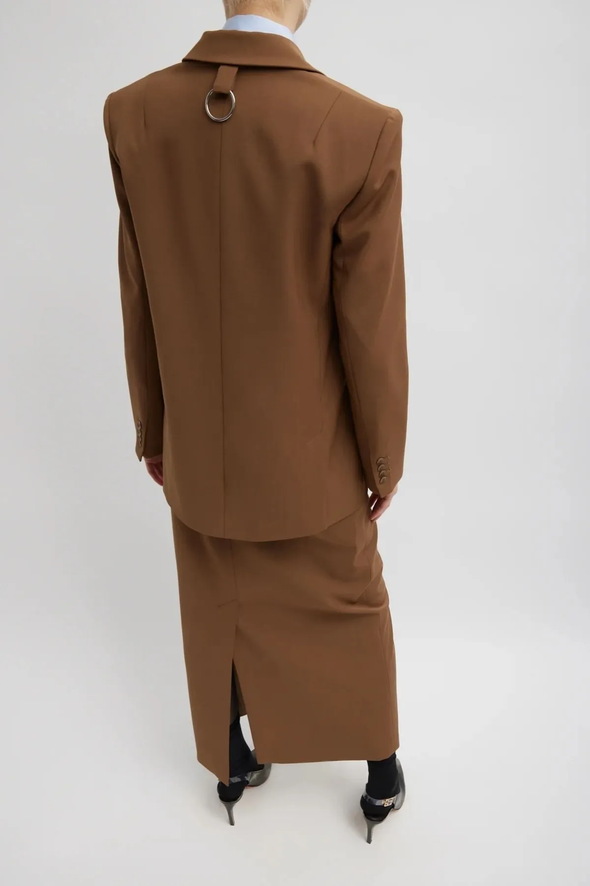 Womens Tibi Tibi Tropical Wool Max Blazer - Toffee