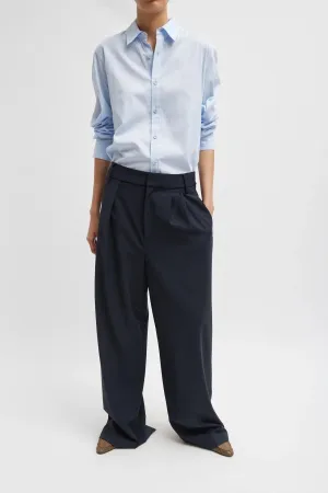 Womens Tibi Tibi Tropical Wool Stella Pant - Navy