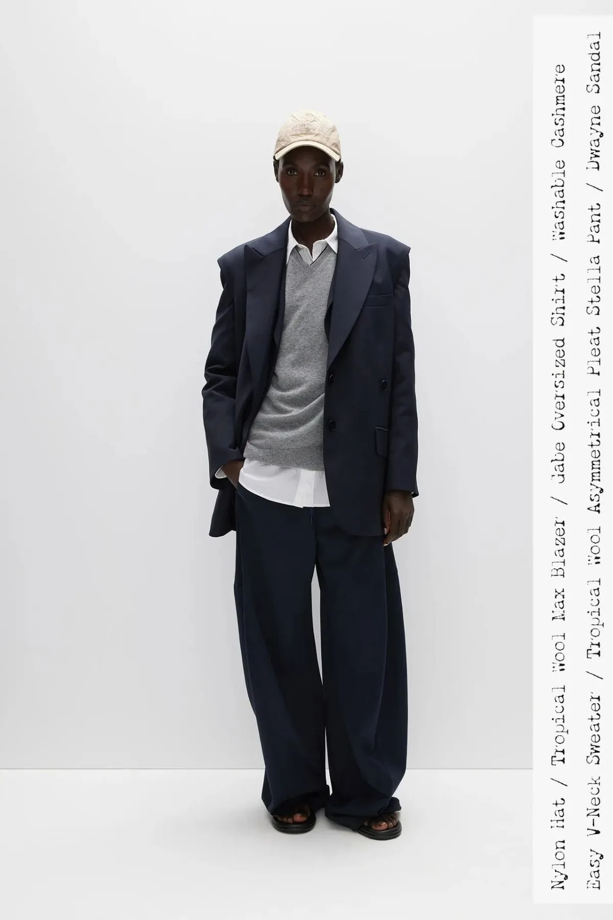 Womens Tibi Tibi Tropical Wool Stella Pant - Navy