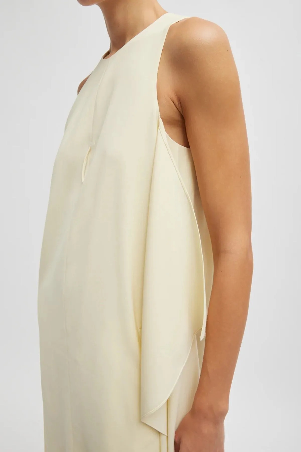 Womens Tibi Tibi Tropical Wool Tie Front Dress - Ivory