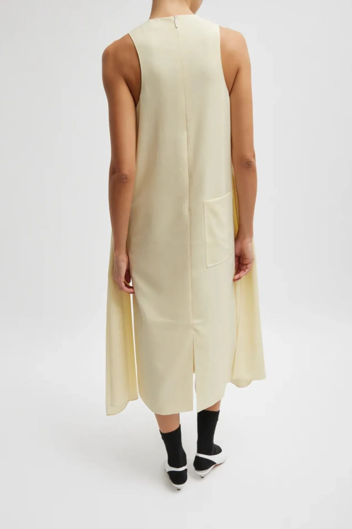 Womens Tibi Tibi Tropical Wool Tie Front Dress - Ivory