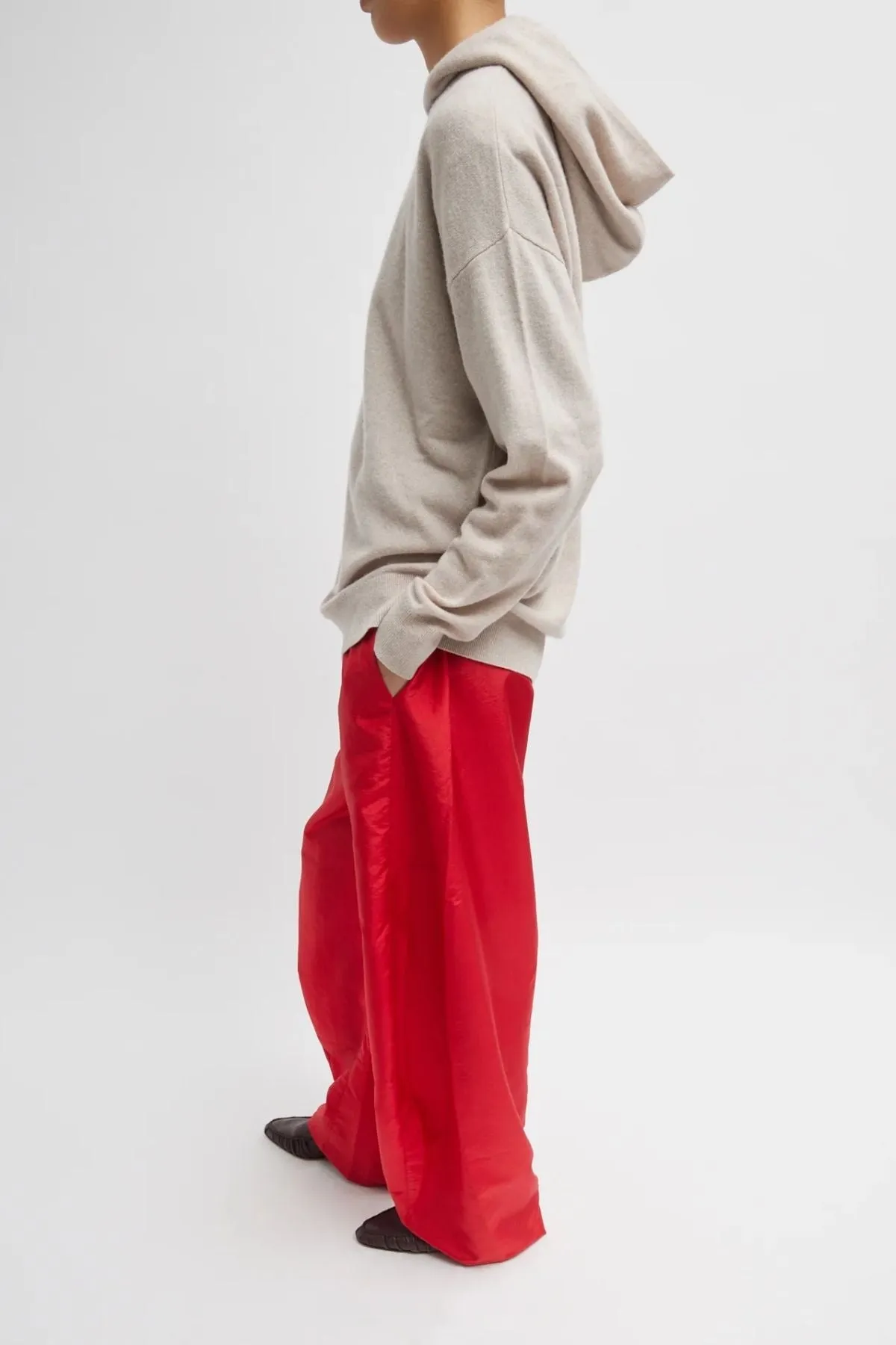 Womens Tibi Tibi Washable Cashmere Easy Men's Hoodie - Oatmeal Melange