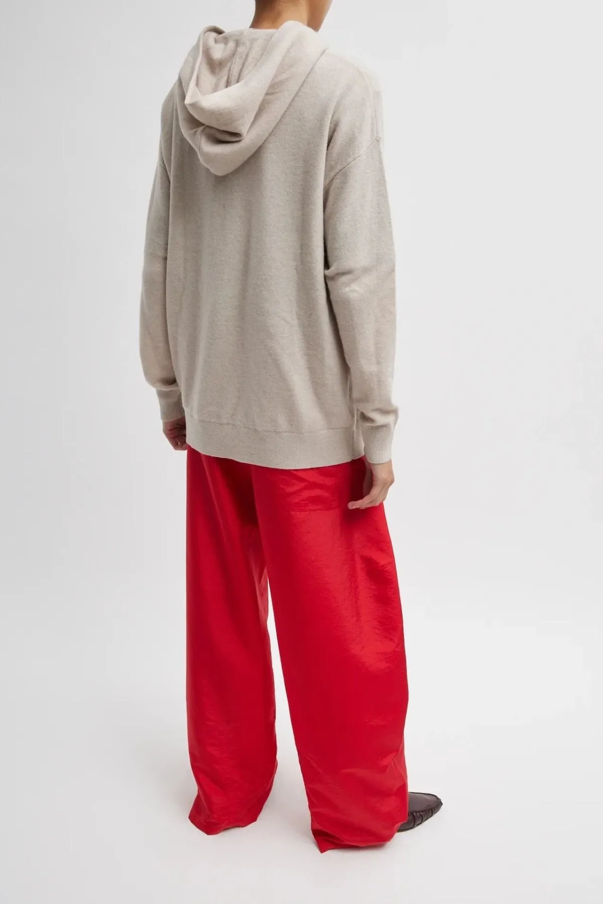 Womens Tibi Tibi Washable Cashmere Easy Men's Hoodie - Oatmeal Melange