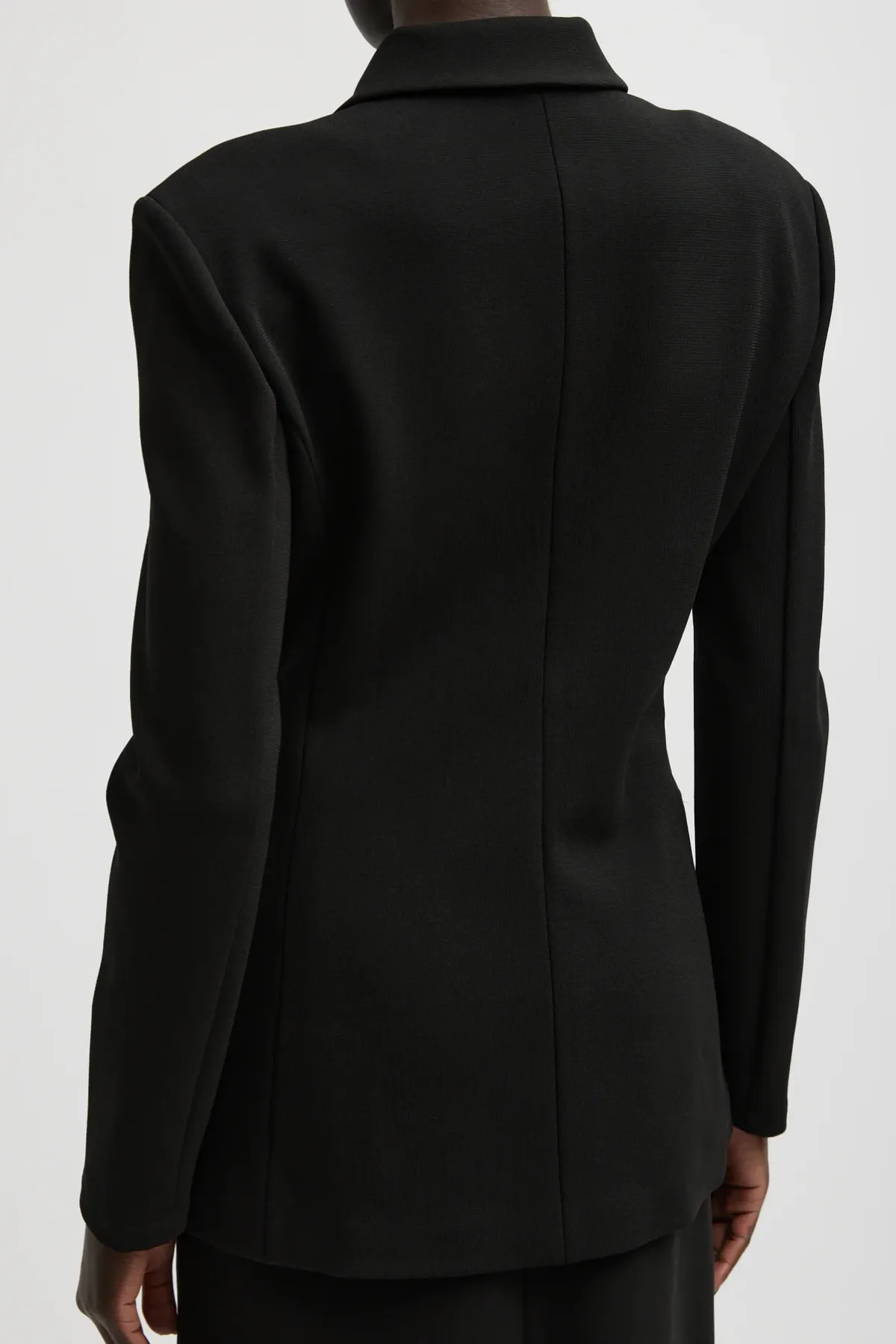 Womens Tibi Tibi Wren Crepe Knit Fitted Blazer - Black