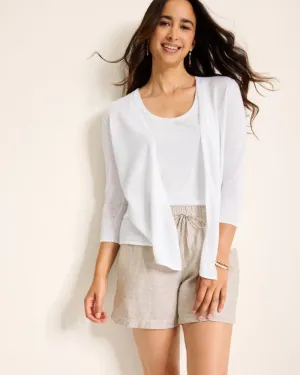 Womens Tommy Bahama Sportswear Tommy Bahama Women's Addison Linen Rayon Cardigan - White