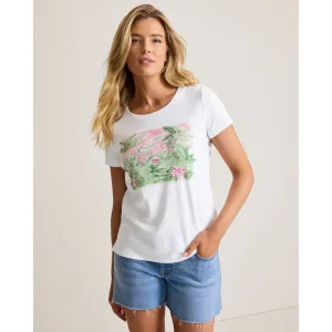 Womens Tommy Bahama Sportswear Tommy Bahama Women's Ashby Isles Garden Villa T-Shirt - White