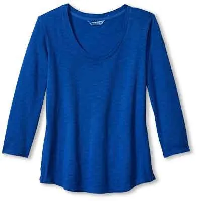 Womens Tommy Bahama Sportswear Tommy Bahama Women's Ashby Isles Rib 3/4 Sleeve Scoop T-Shirt - Cobalt Haze*