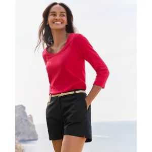 Womens Tommy Bahama Sportswear Tommy Bahama Women's Ashby Isles Rib 3/4 Sleeve Scoop T-Shirt - Tango Red