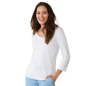 Womens Tommy Bahama Sportswear Tommy Bahama Women's Ashby Isles Rib 3/4 Sleeve Scoop T-Shirt - White*