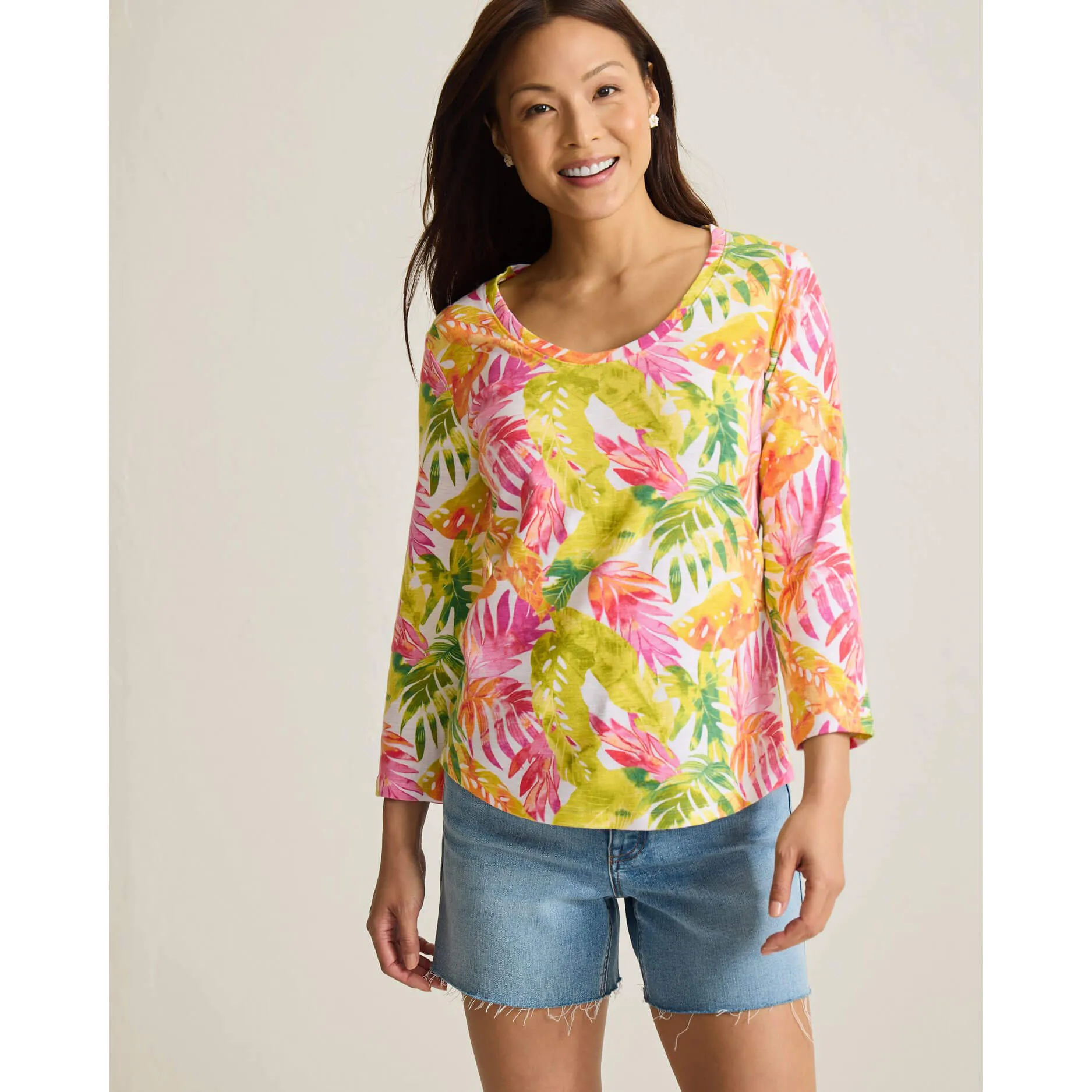Womens Tommy Bahama Sportswear Tommy Bahama Women's Ashby Isles Tropicana Isle T-Shirt - White