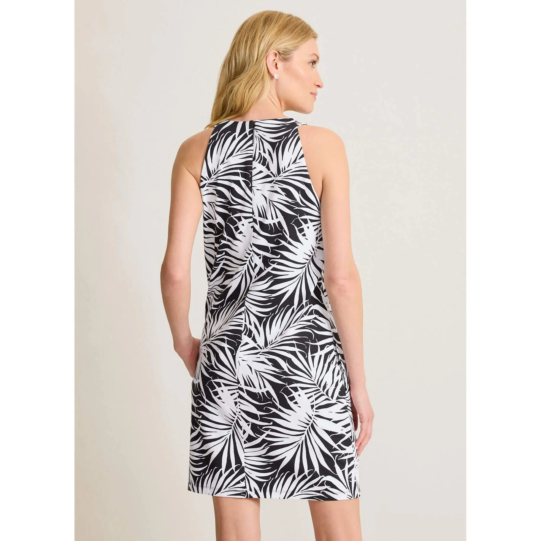 Womens Tommy Bahama Sportswear Tommy Bahama Women's Aubrey Lorenzo Leaves Halter Dress - Black