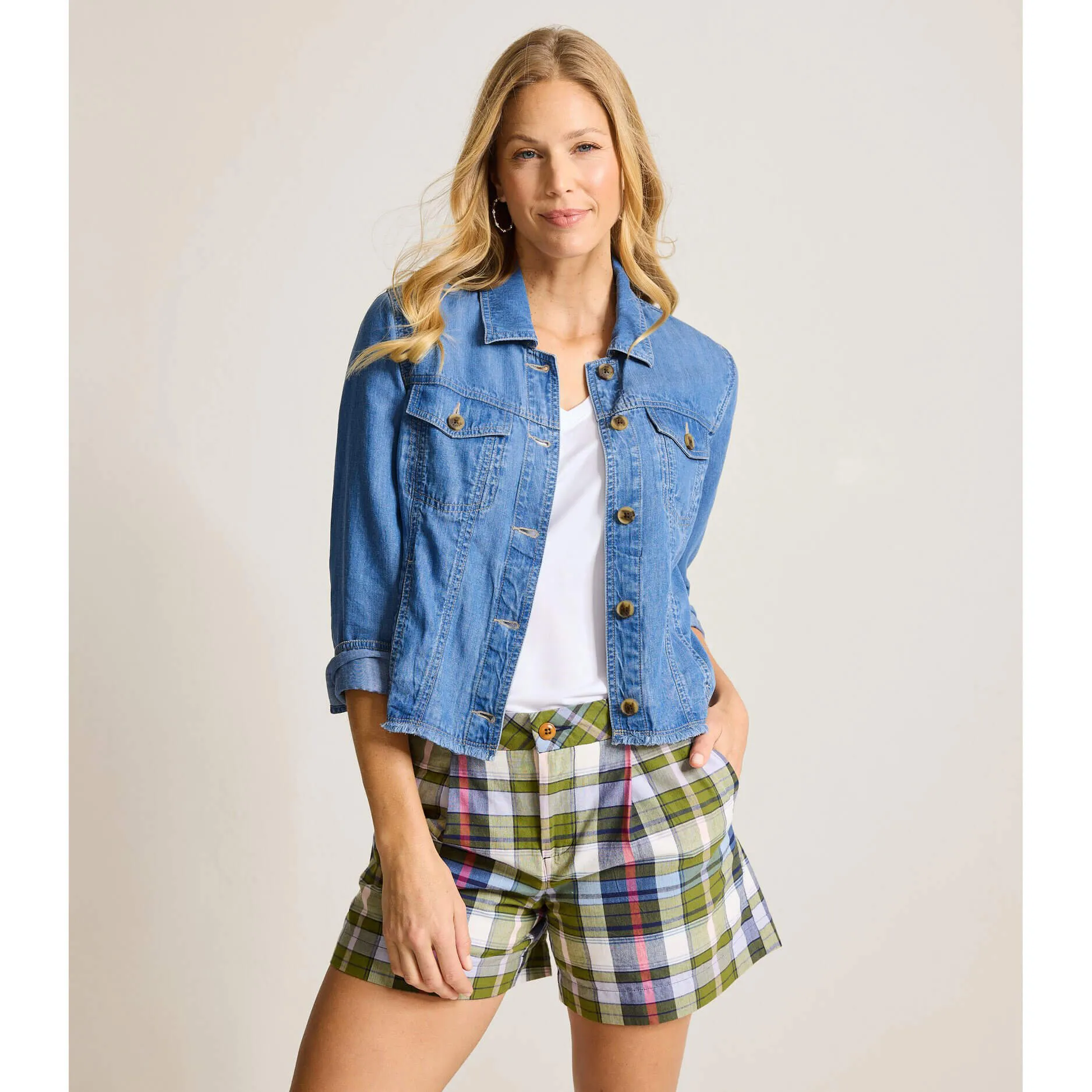 Womens Tommy Bahama Sportswear Tommy Bahama Women's Chambray O'Lei Jacket - Med Indigo Wash