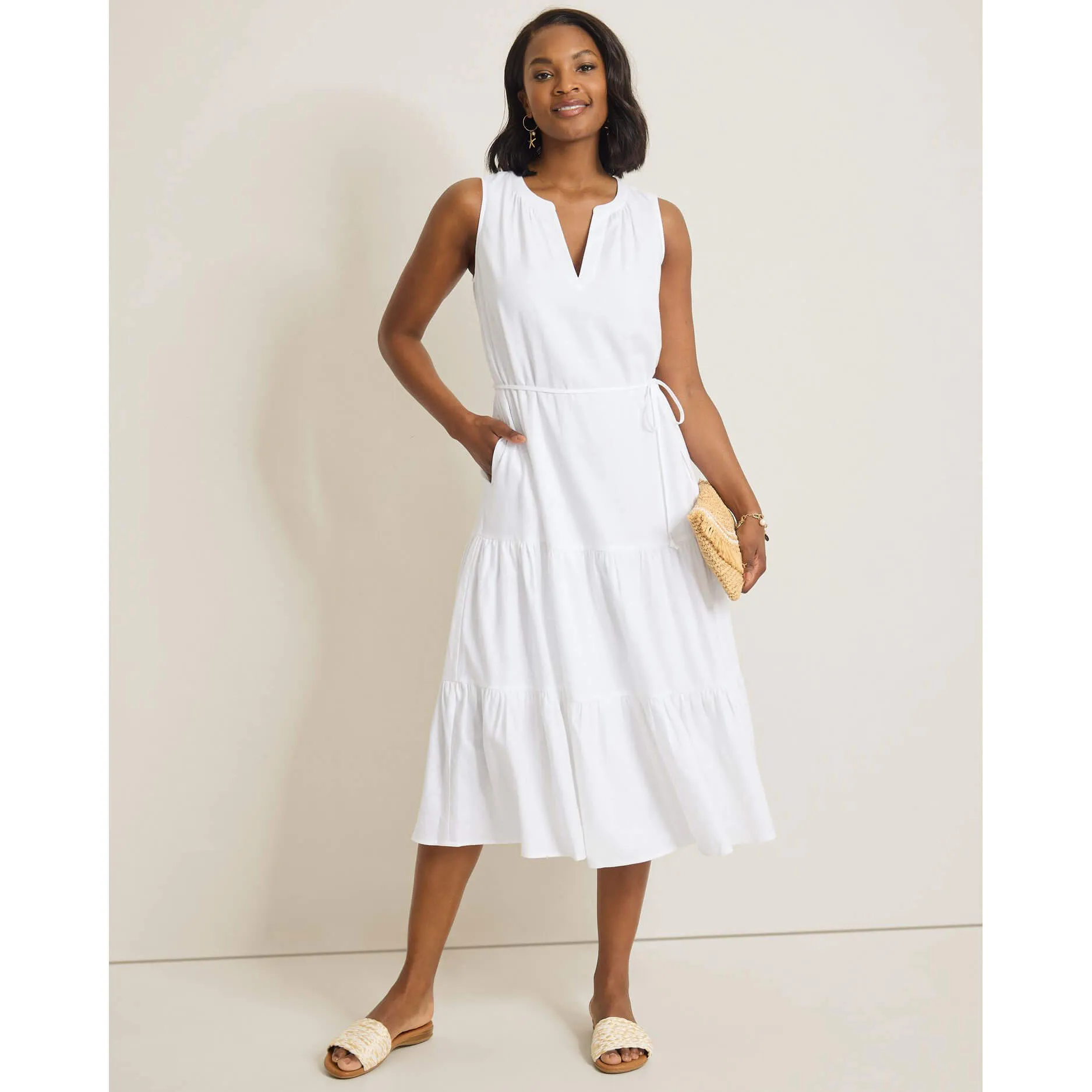 Womens Tommy Bahama Sportswear Tommy Bahama Women's Coastal Tide Sleeveless Sun Dress - White