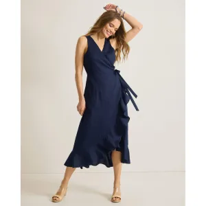 Womens Tommy Bahama Sportswear Tommy Bahama Women's Coastalina Sleeveless Linen Wrap Midi Dress - Coastline