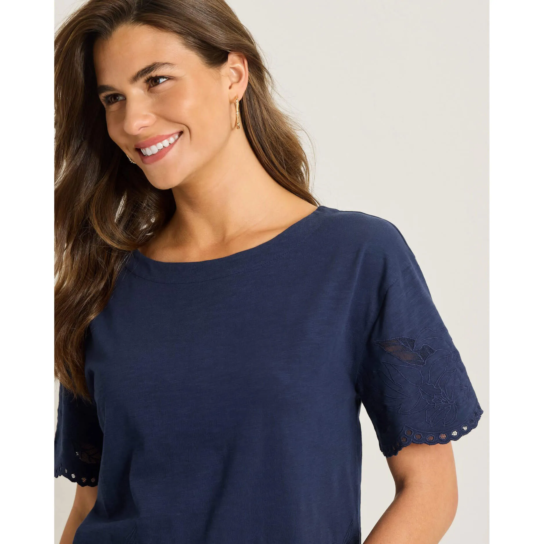 Womens Tommy Bahama Sportswear Tommy Bahama Women's Flora Fresco Lux T-Shirt - Coastline