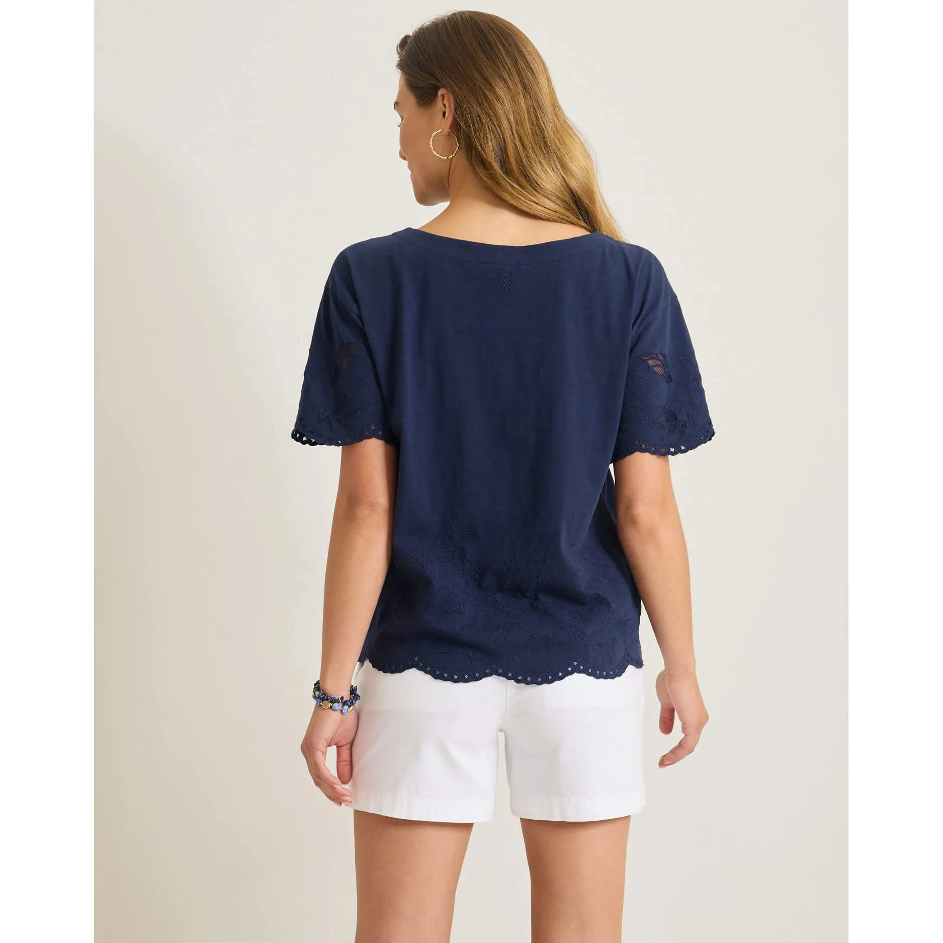 Womens Tommy Bahama Sportswear Tommy Bahama Women's Flora Fresco Lux T-Shirt - Coastline