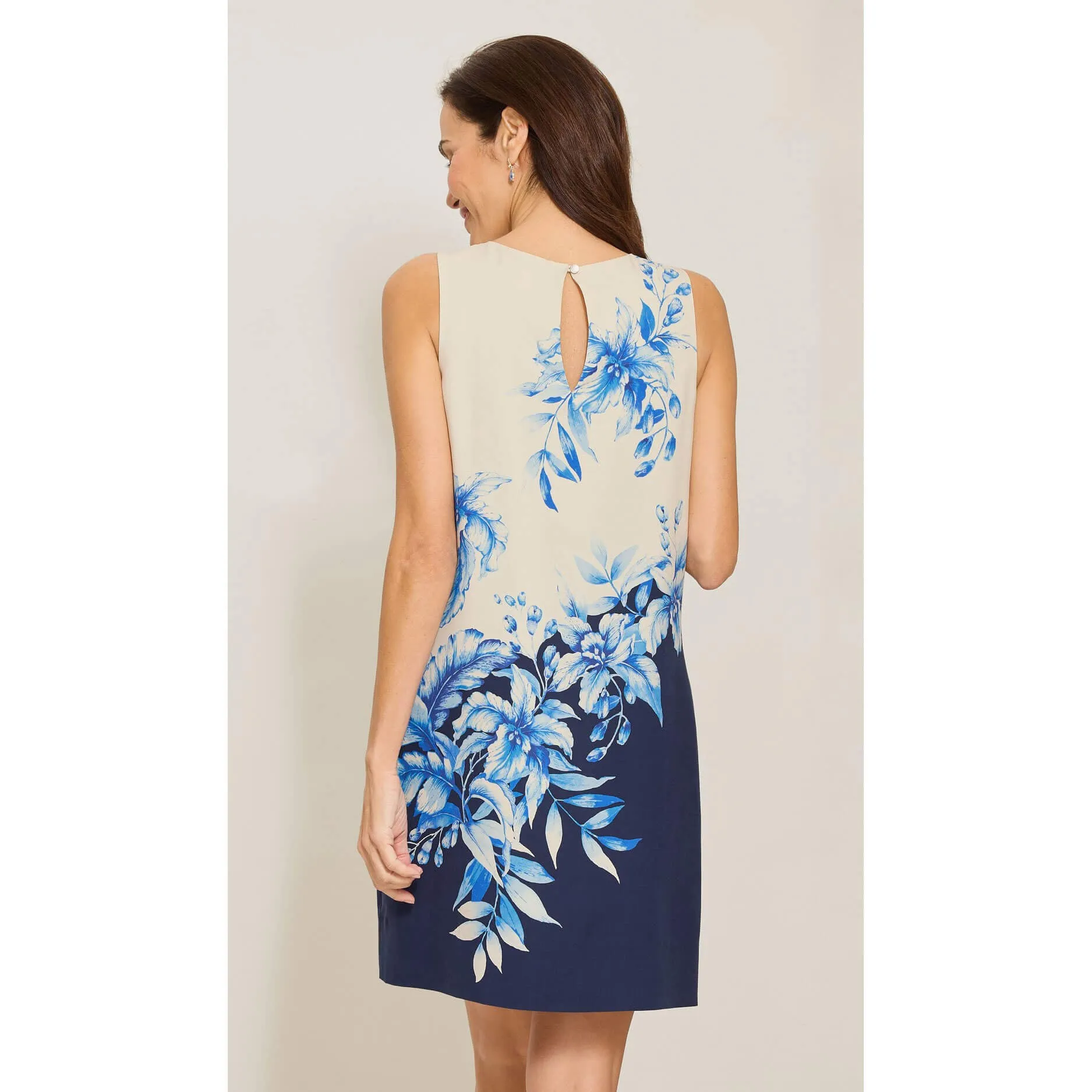 Womens Tommy Bahama Sportswear Tommy Bahama Women's Flora Fresco Sleeveless Silk Shift Dress - Coastline