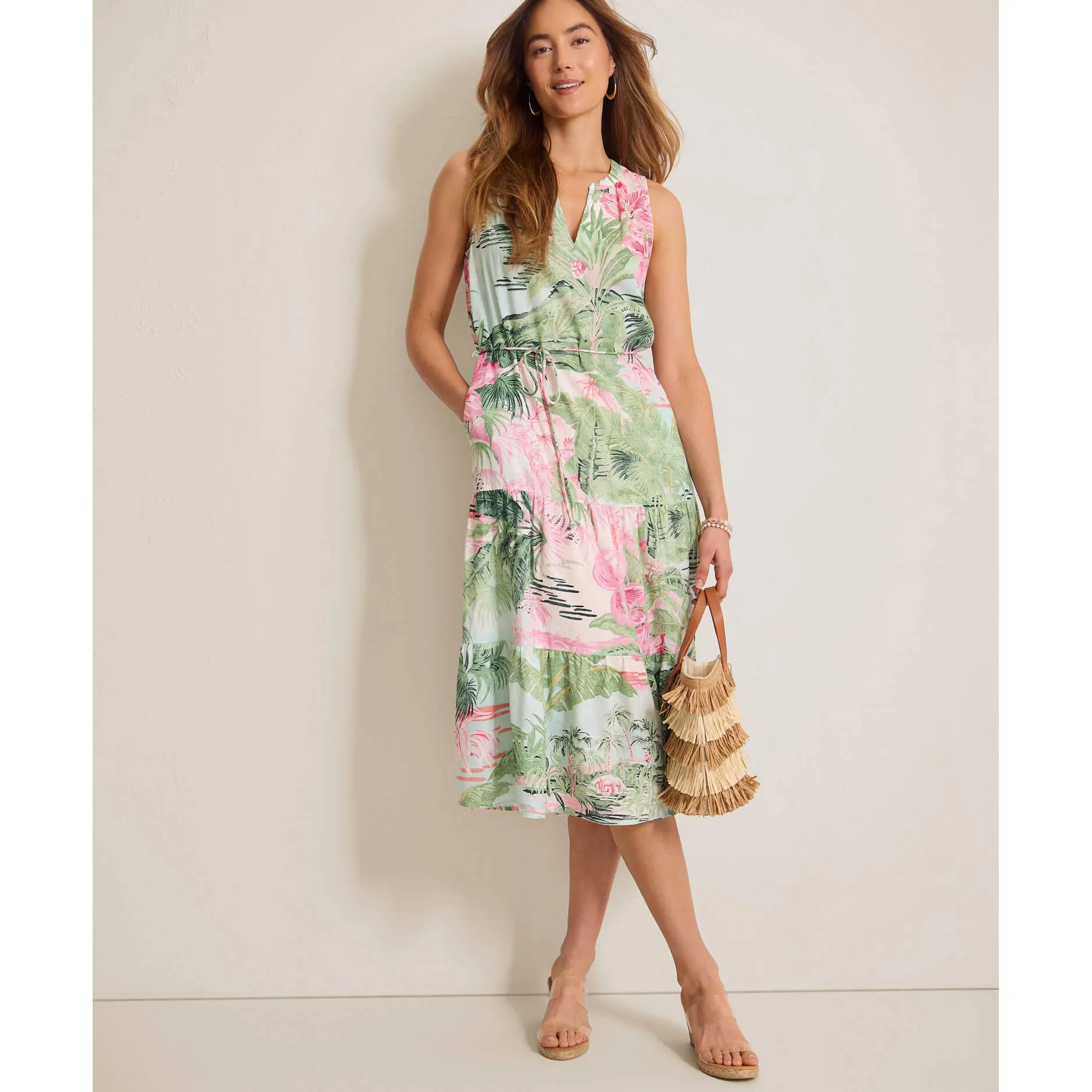 Womens Tommy Bahama Sportswear Tommy Bahama Women's Garden Villa Sun Dress - Canal Blue