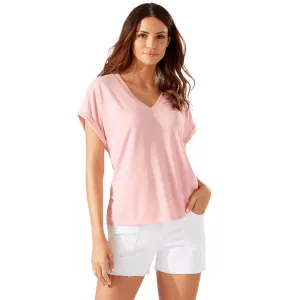Womens Tommy Bahama Sportswear Tommy Bahama Women's Kauai Jersey V-Neck T-Shirt - Bikini Heather*