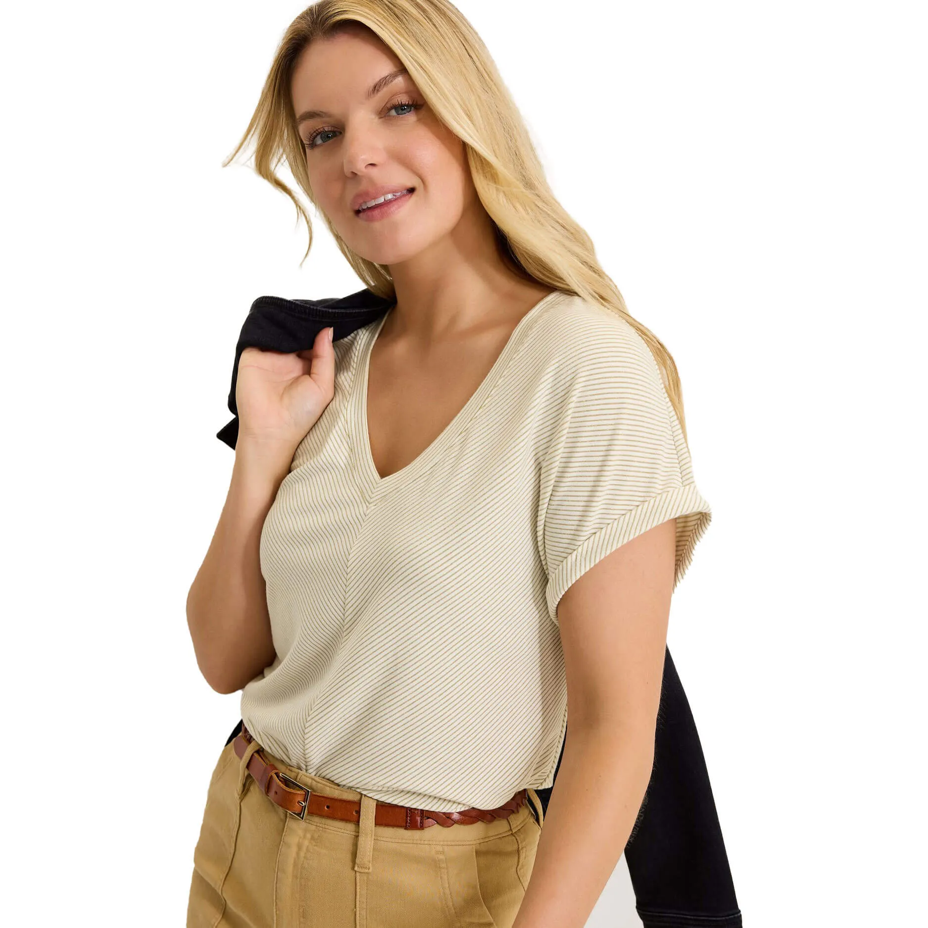 Womens Tommy Bahama Sportswear Tommy Bahama Women's Kauai Tranquil Sea V-Neck T-Shirt - Coconut