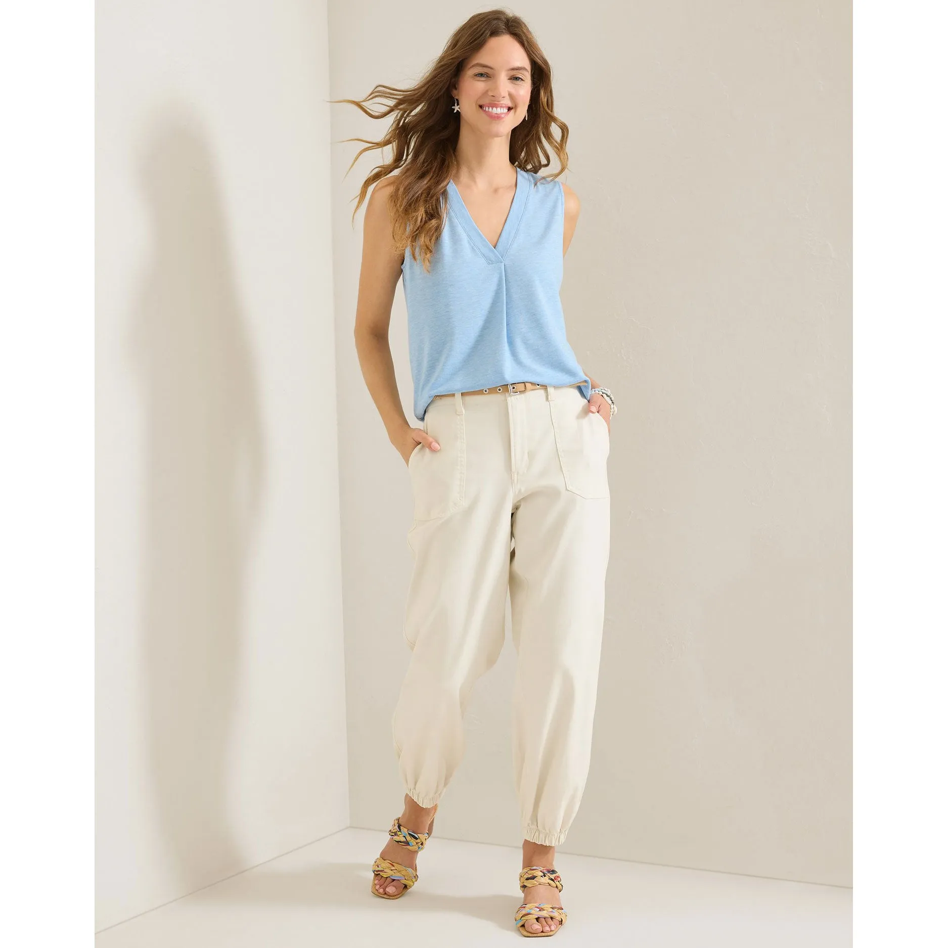 Womens Tommy Bahama Sportswear Tommy Bahama Women's Kauai V-Neck Tank Top - Chambray Blue Heather