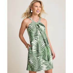 Womens Tommy Bahama Sportswear Tommy Bahama Women's Leaf Of Luxury Sleeveless Silk Short Dress - Coconut