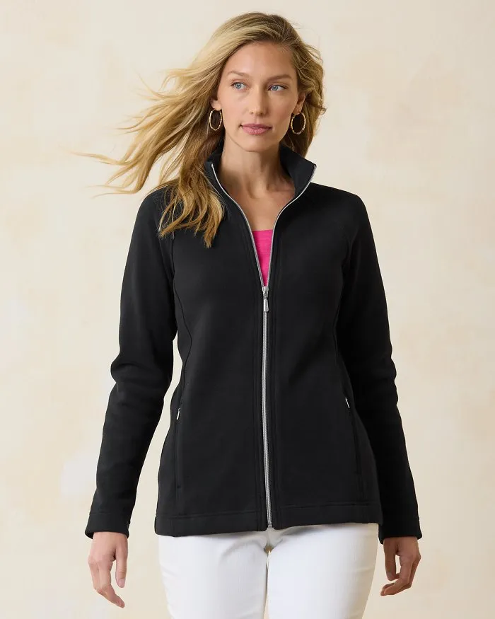 Womens Tommy Bahama Sportswear Tommy Bahama Women's New Aruba Full Zip Sweatshirt - Black