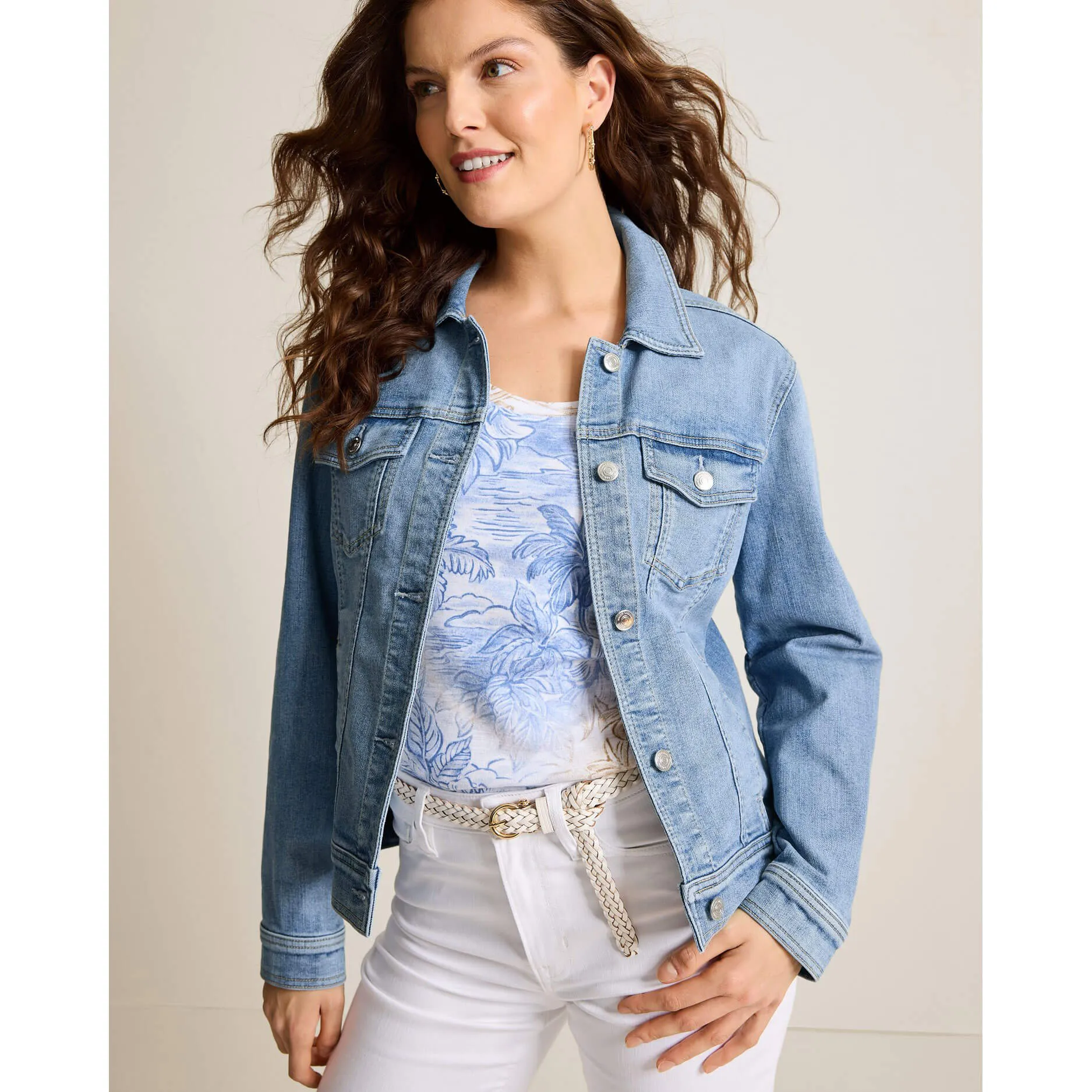 Womens Tommy Bahama Sportswear Tommy Bahama Women's New Classic Jean Jacket - Amalfi Coast Wash