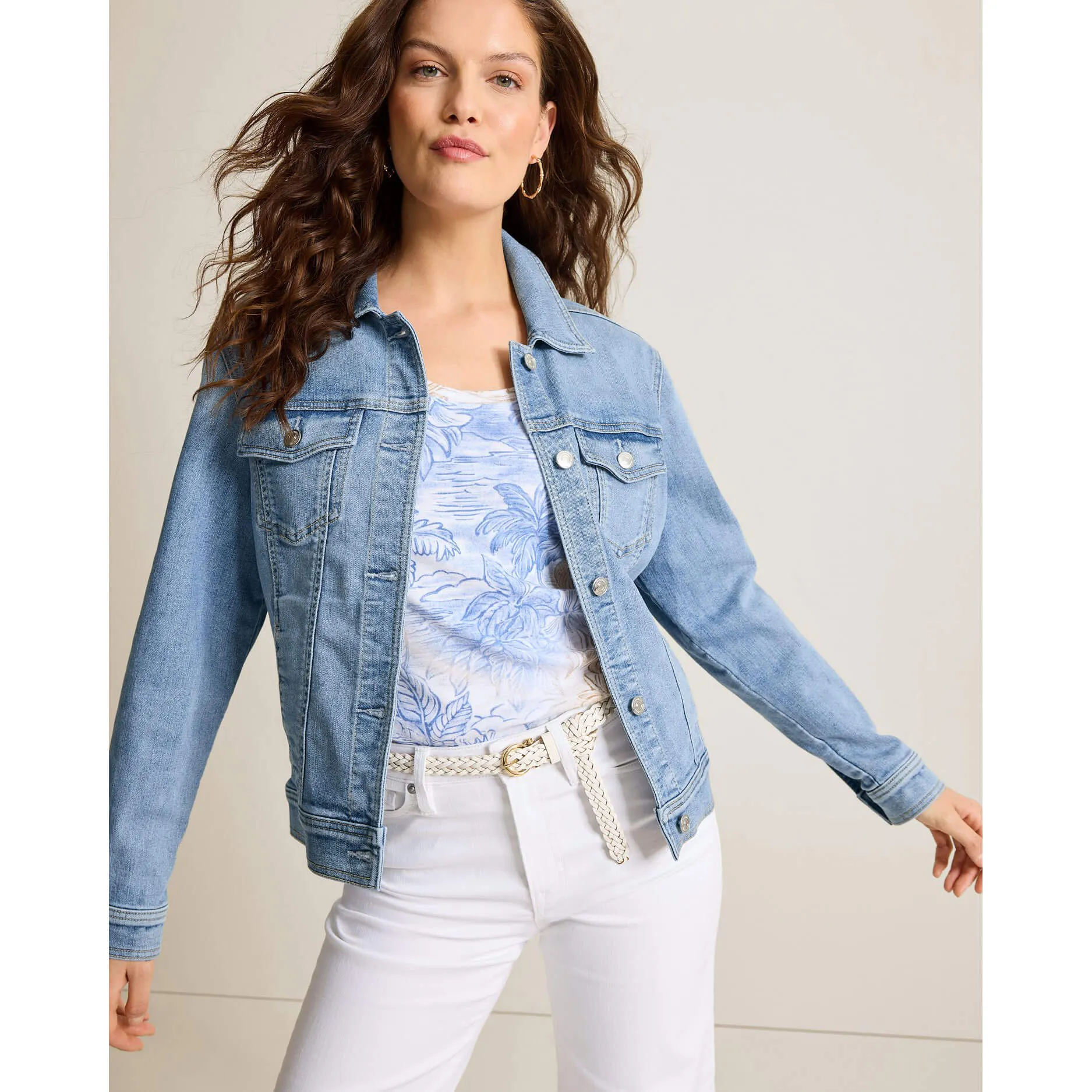 Womens Tommy Bahama Sportswear Tommy Bahama Women's New Classic Jean Jacket - Amalfi Coast Wash