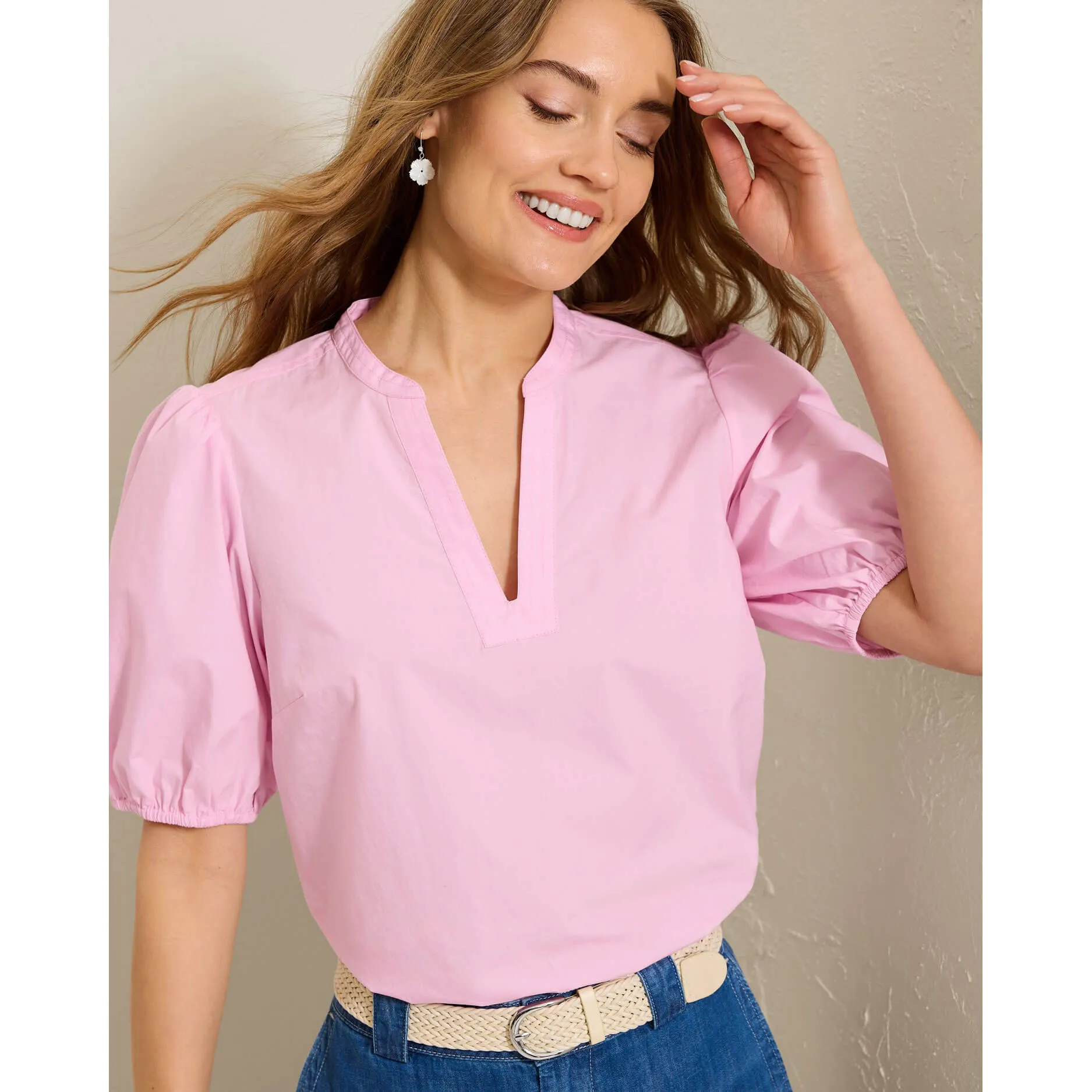 Womens Tommy Bahama Sportswear Tommy Bahama Women's Oceana Puff Short Sleeve Top - Cyber Light