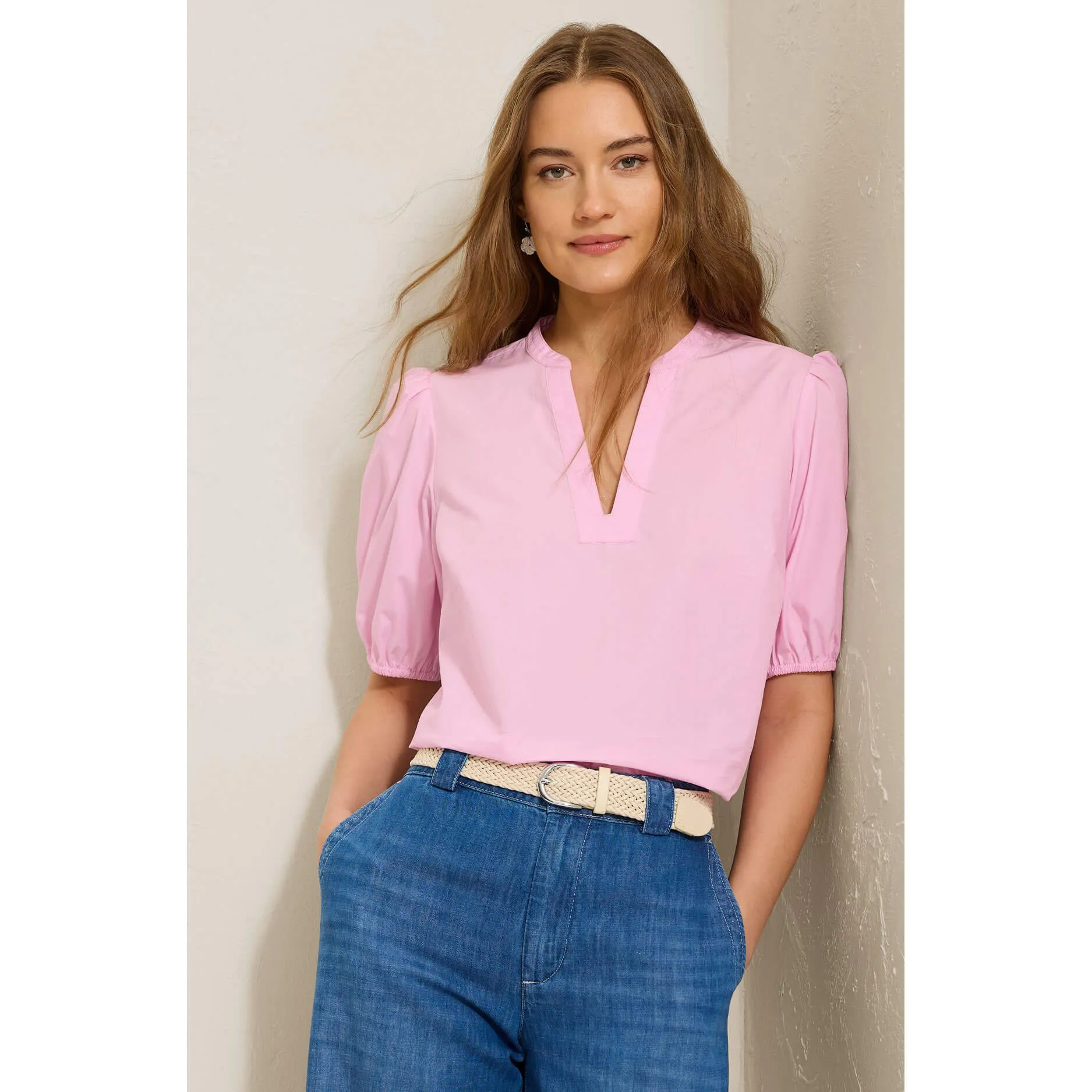 Womens Tommy Bahama Sportswear Tommy Bahama Women's Oceana Puff Short Sleeve Top - Cyber Light
